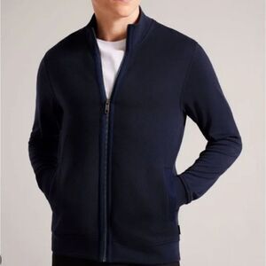 Ted Baker Men's Navy Blue Zip Front Jacket Size 5